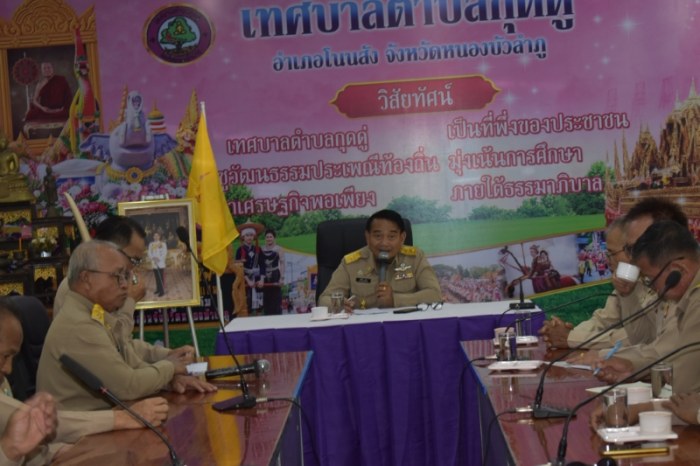 การประชุมคณะผู้บริหารร่วมกับสมาชิกสภาฯเทศบาลตำบลกุดดู่