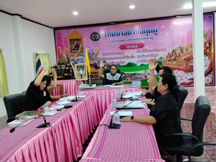 การจัดประชุมพิจารณาเลื่อนขั้นเงินเดือนพนักงานเทศบาล ครั้งที่ ๑ ประจำปีงบประมาณ ๒๕๖๙ 